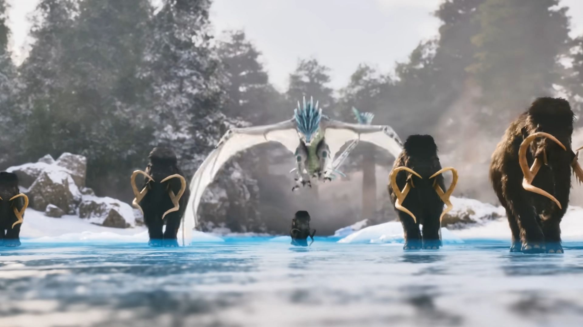 Wyvern grabbing baby Mammoth (Image via Studio Wildcard)